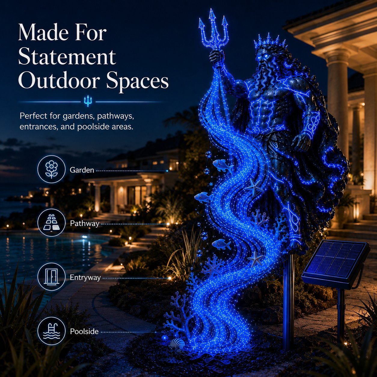 🔥Last Day 49% OFF🔥🌊 Poseidon Tidal Spiral Solar Garden Light