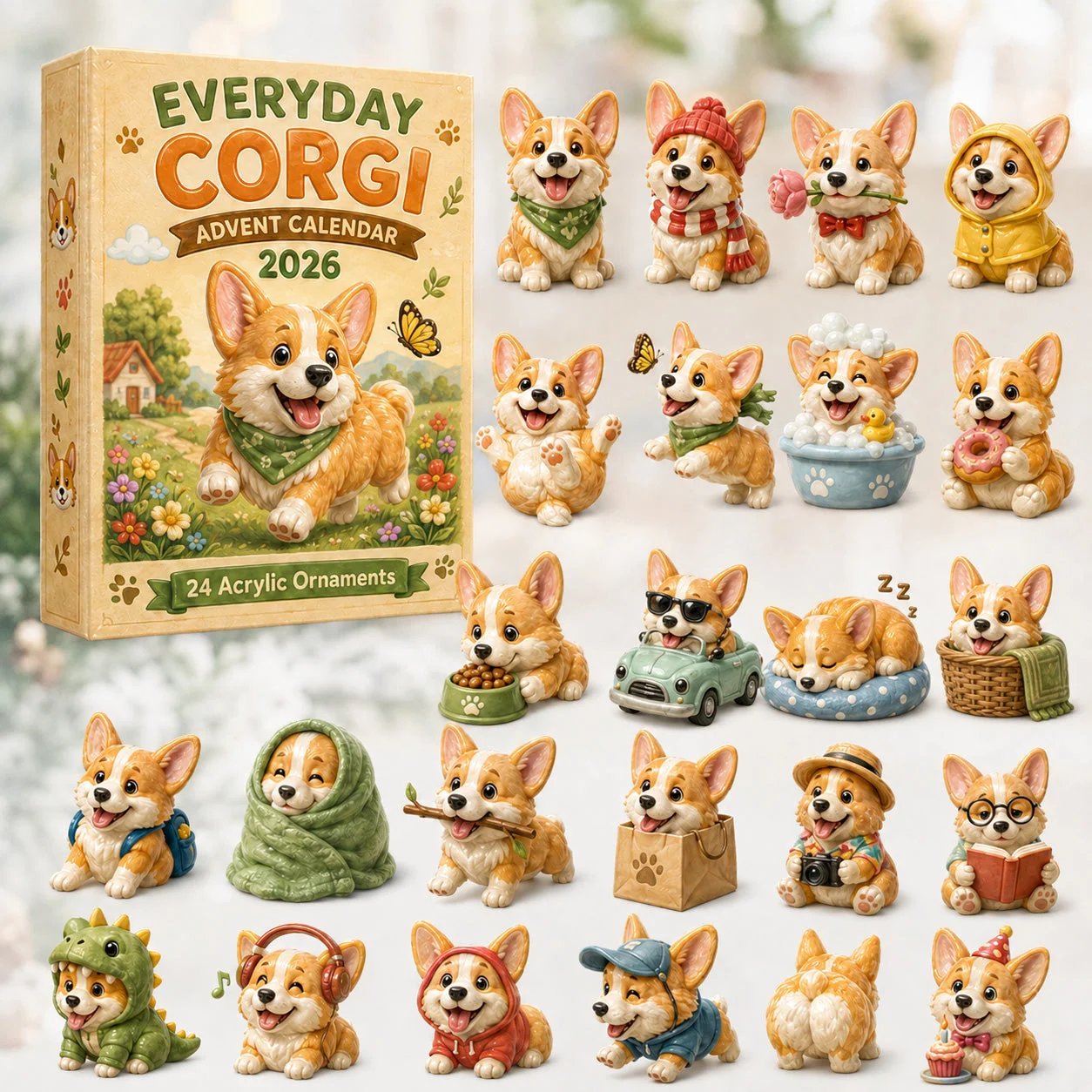 🔥50% Off Last Day🔥 - ✨Everyday Corgi Advent Calendar 2026 - 24-Day Festive Countdown