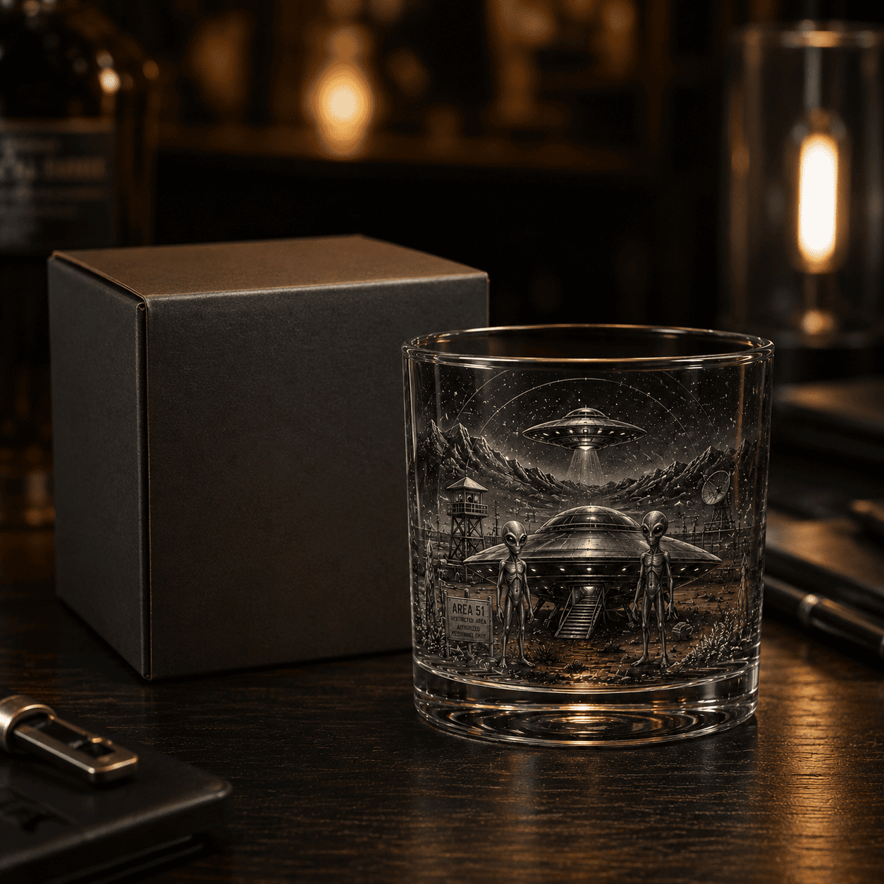 🛸 UFO Encounter Whiskey Glass — A Drink Beyond This World