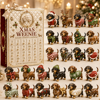 24-Day Dachshund Advent Calendar | Collectible Dog Figurine Christmas Countdown