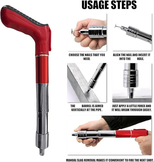 Portable Manual Nail Shooting Gun-Mini Steel Nail Gun with Ergonomic Handle