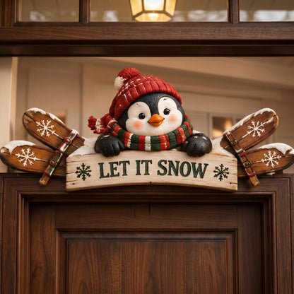 🏔️ Rustic Winter Door Frame Decor | 6 Cabin Characters