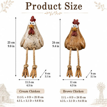 🏡🐔🪿 Playful country-style animal figurines – charming animal pairs for a cozy home
