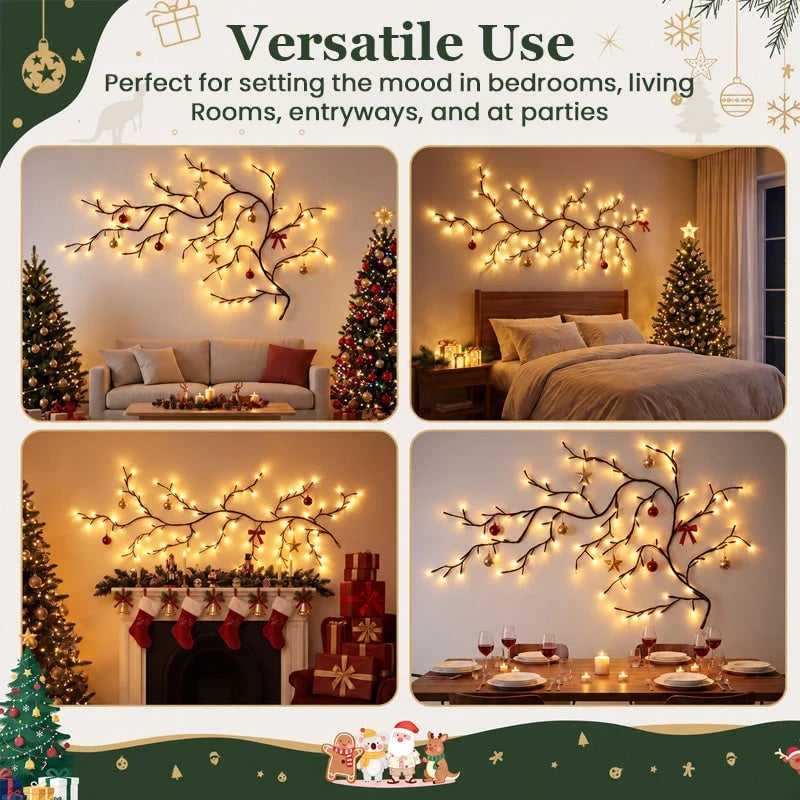 ✨ Flexible LED Branch Lights | Remote-Controlled Holiday Wall Decor(📦Buy 2 Free Shipping)