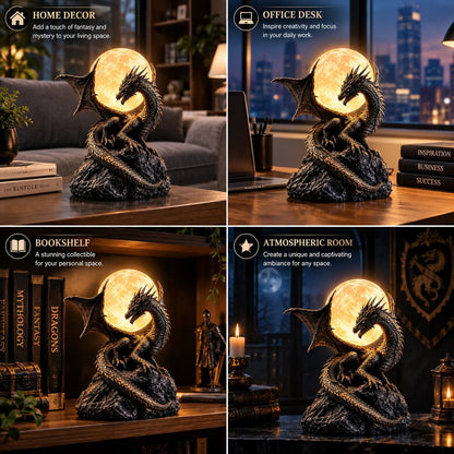 🐉 Lampe globe-trotte en forme de dragon gothique et de lune