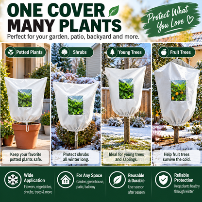🌿🧊 WINTER GARDEN ESSENTIAL | Plant Frost Protection Cover – Breathable Reusable Cover for Shrubs, Pots & Young Trees