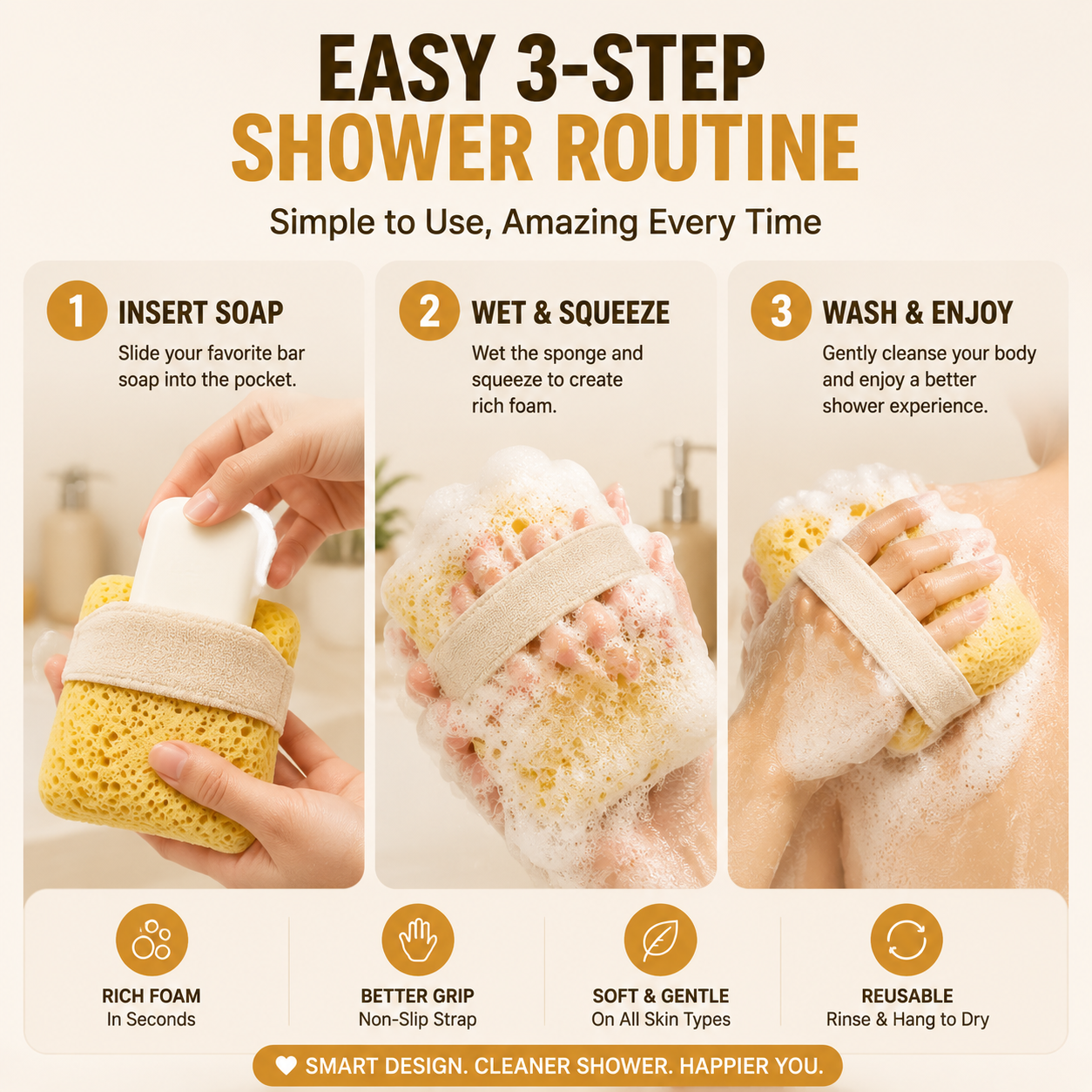 🔥 Limited Time Deal: Soft Soap Pocket Sponge – The Easy Way To Create More Shower Foam