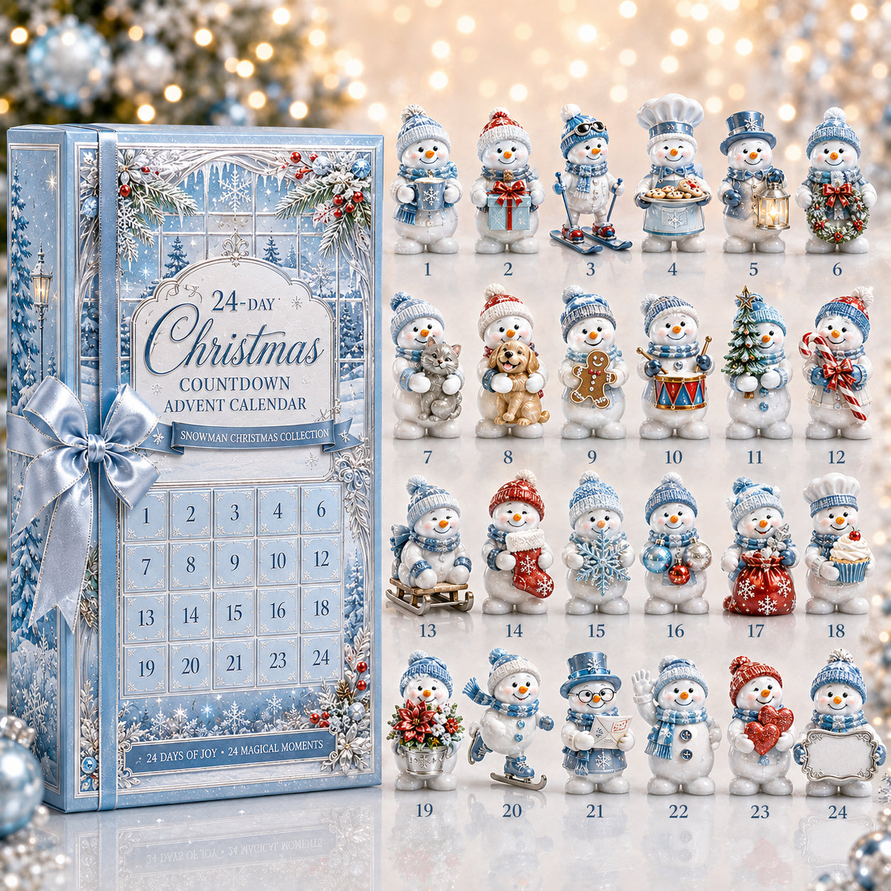 🎄✨ 24-Day Christmas Countdown Advent Calendar – Snowman Christmas Series