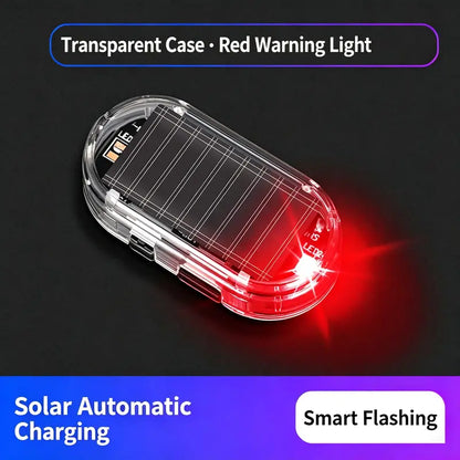 Solar Powered Fake Car Alarm Light, Auto Light Sensor LED Simulated Security Warning Flashing Light