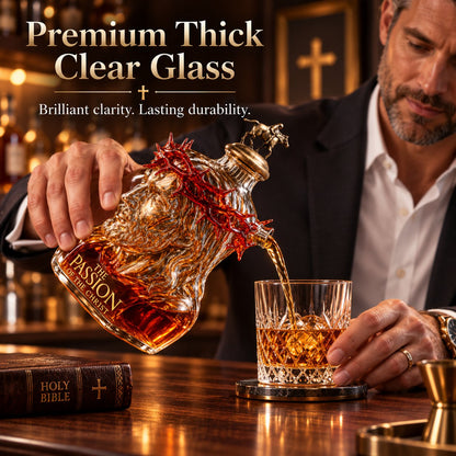 ✝️ Crown of Thorns Sculpted Glass Decanter – Faith Keepsake