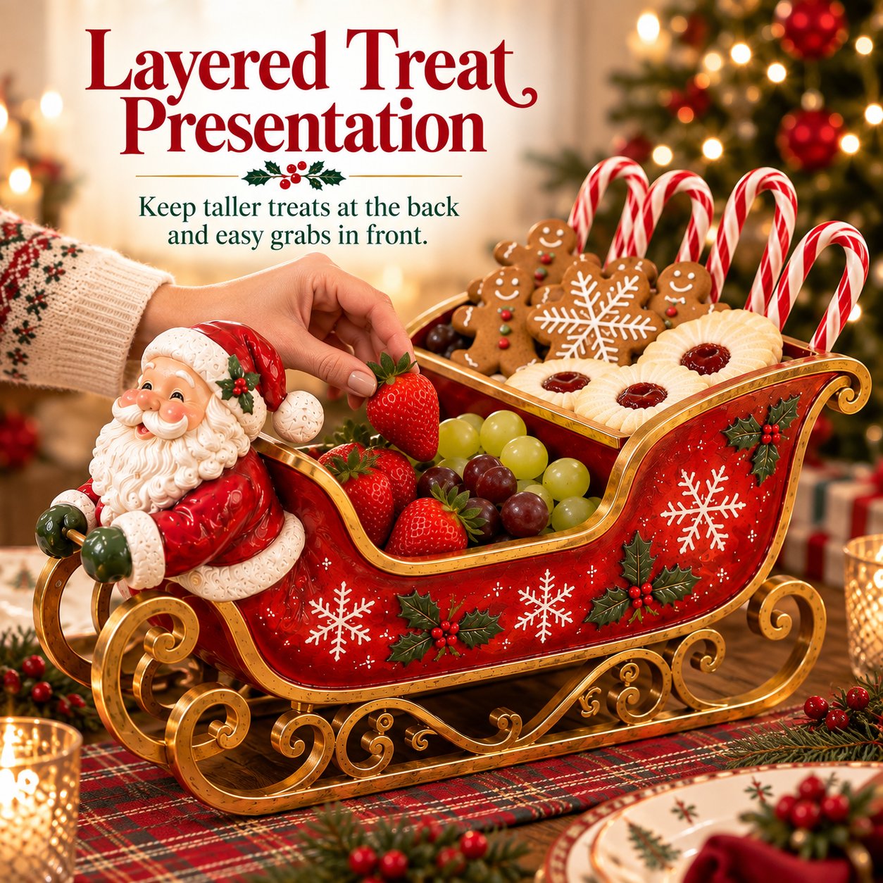 Santa Sleigh Holiday Serving Centerpiece