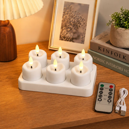 Rechargeable Flameless Tealight Candles with Remote Control