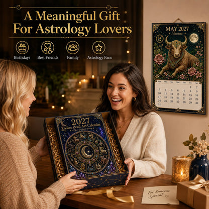 ⏳ Last Day 49% OFF – 🌙 Beginner-Friendly 2027 Twelve Zodiac Bead Art Calendar Kit | Complete Kit with Zodiac Design Base, Decorative Beads & Step-by-Step Guide Included 💕