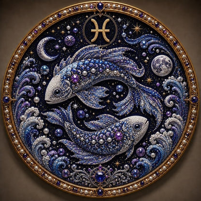 🔥 LAST DAY 49% OFF – ✨ Premium 3D Pearl 12 Zodiac Signs Art Kit | Luxury Flocked Canvas with Scratch-Resistant Non-Fading Pearl Beads DIY Handmade Astrology Decor ♈🌙💎