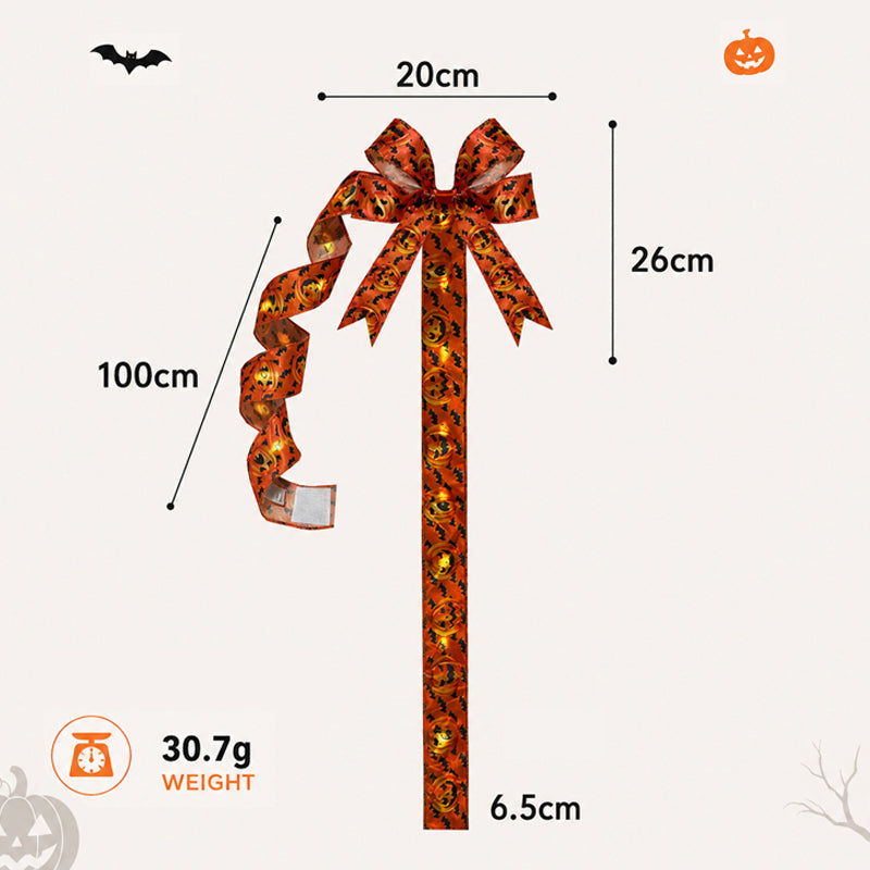 🎀🎃Halloween Cabinet Bow Decor - Cute Pumpkin Ribbon Wreath, Festive Kitchen Cupboard & Door Hanging Decorations