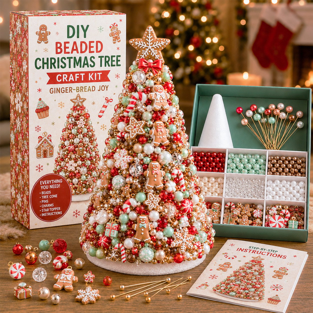 🔥Last Day 49% OFF - 🎄✨ DIY Beaded Christmas Tree Craft Kit(📦Buy 2 Free Shipping)