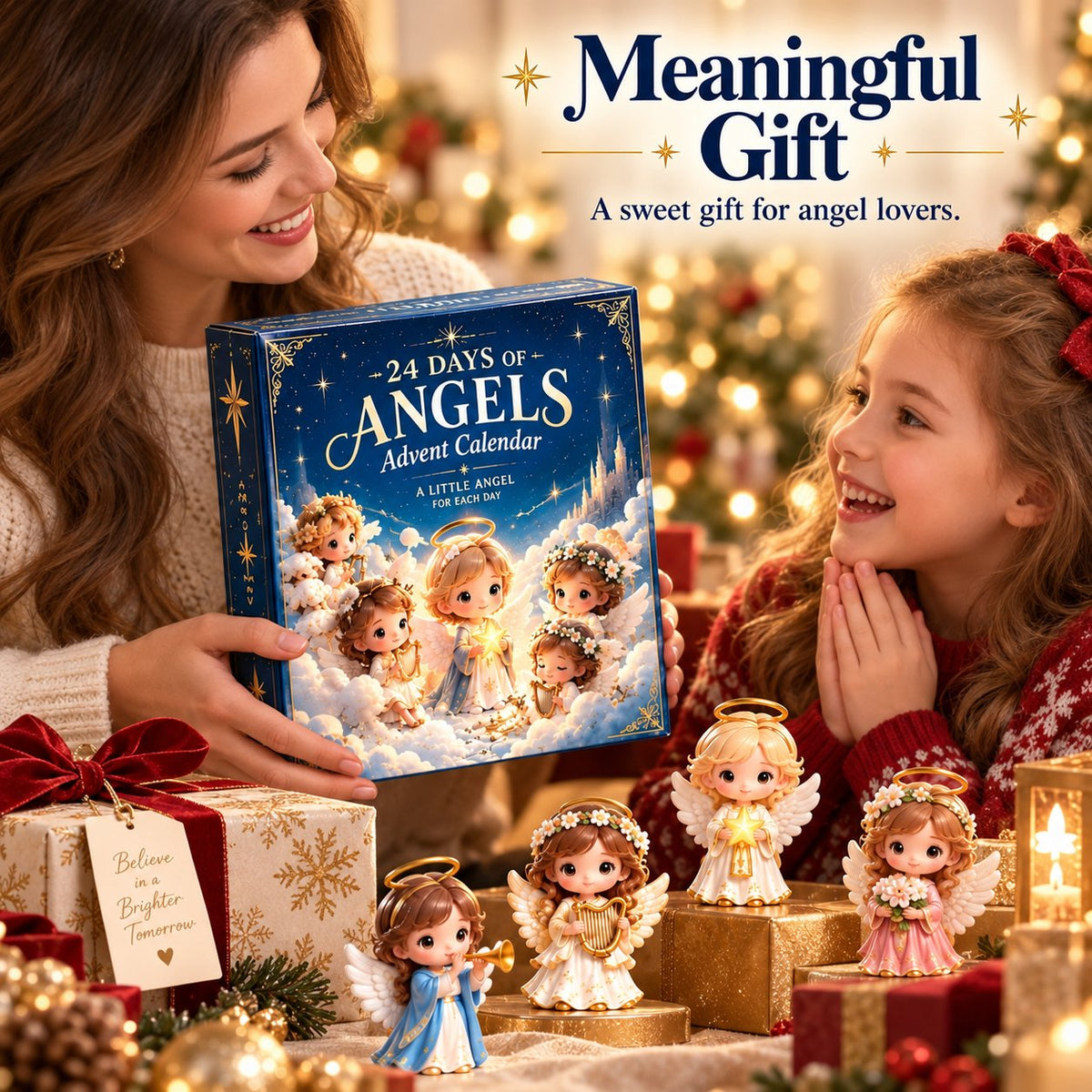 24-Day Angel Advent Calendar – Acrylic Christmas Hanging Ornaments