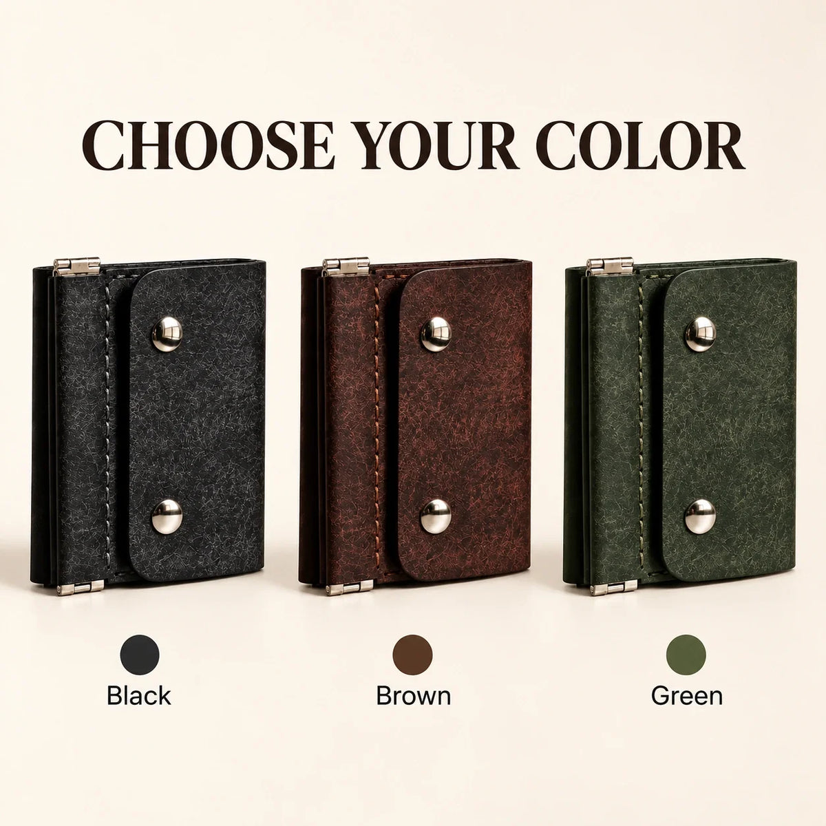 Vintage Compact Trifold Wallet with Quick-Access Coin Pocket