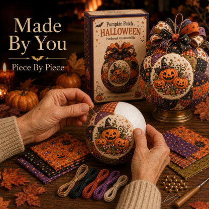 ⏳ Last Day 49% OFF – 🎃 Beginner-Friendly DIY Halloween Classics Patchwork Ornament Kit Collection | Complete Kit with Coordinated Fabrics, Ornament Form, Spooky Accents & Step-by-Step Guide Included 💕