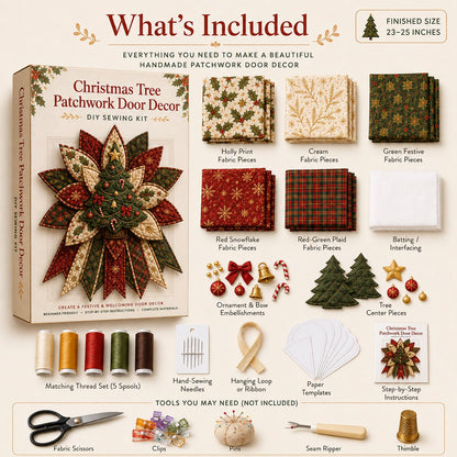 ⏳ Last Day 49% OFF – 🎄Beginner-Friendly Oversized Christmas Character Quilted Door Hanger Sewing Kit | Complete Kit with All Tools & Step-by-Step Guide Included 💕