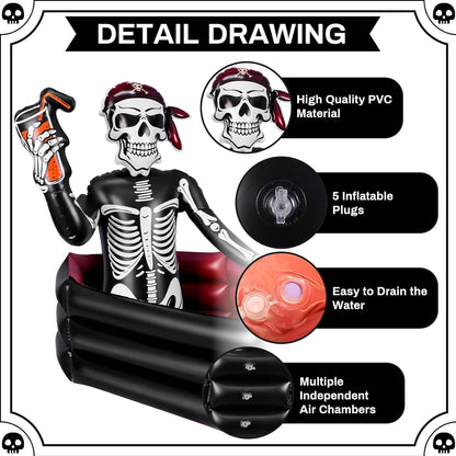 40-Gallon Inflatable Pirate Skeleton Cooler for Halloween