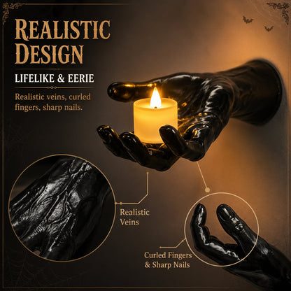 🔥 Last Day 50% OFF - Creepy Hand Wall Candle Holder Set Gothic Halloween Decor