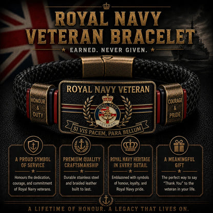 ⚓Royal Navy Veteran “Si Vis Pacem, Para Bellum” Tribute Bracelet