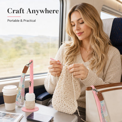 🧶 Yarn Holder Set for Crochet Lovers – Craft Anywhere Without Tangles🎉