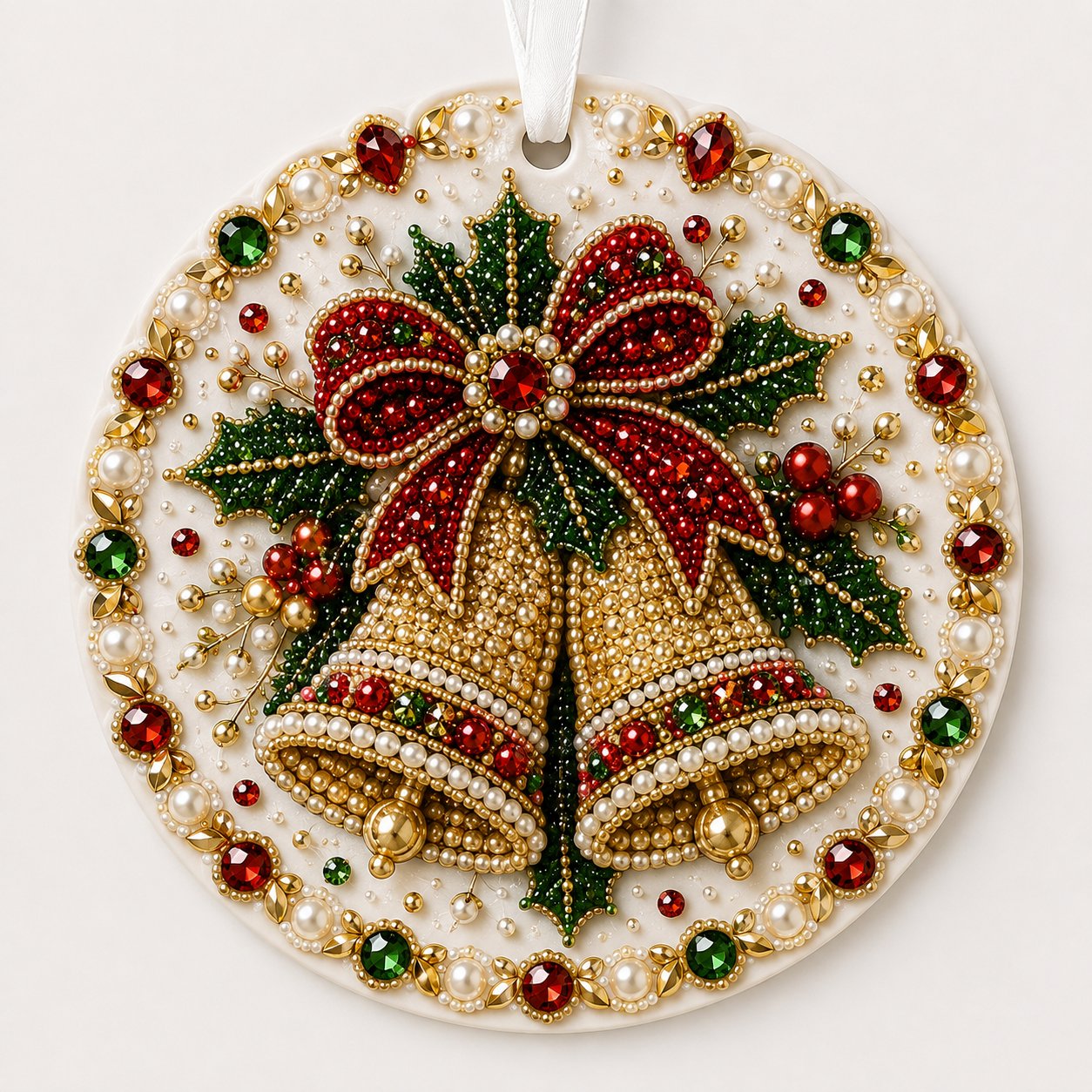 ⏳ Last Day 49% OFF – 🎄Beginner-Friendly DIY Pearl & Gem Christmas Ornament Kit Collection | 6 Festive Designs with Pearl-Style Beads, Faceted Gems & Raised Holiday Details ✨