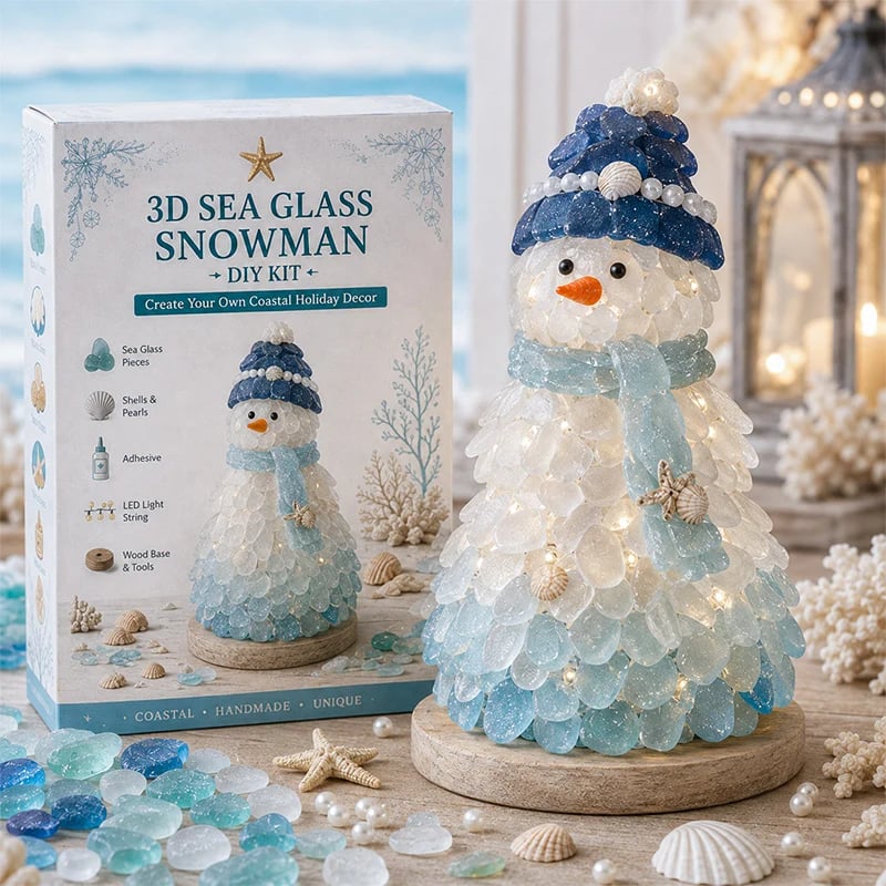 ⏳ Last Day 49% OFF – 🌊 Beginner-Friendly DIY 3D Lighted Sea Glass-Style Art Kit Collection | Complete Kit with Sea Glass-Style Pieces, LED Lights & Step-by-Step Guide Included 💕