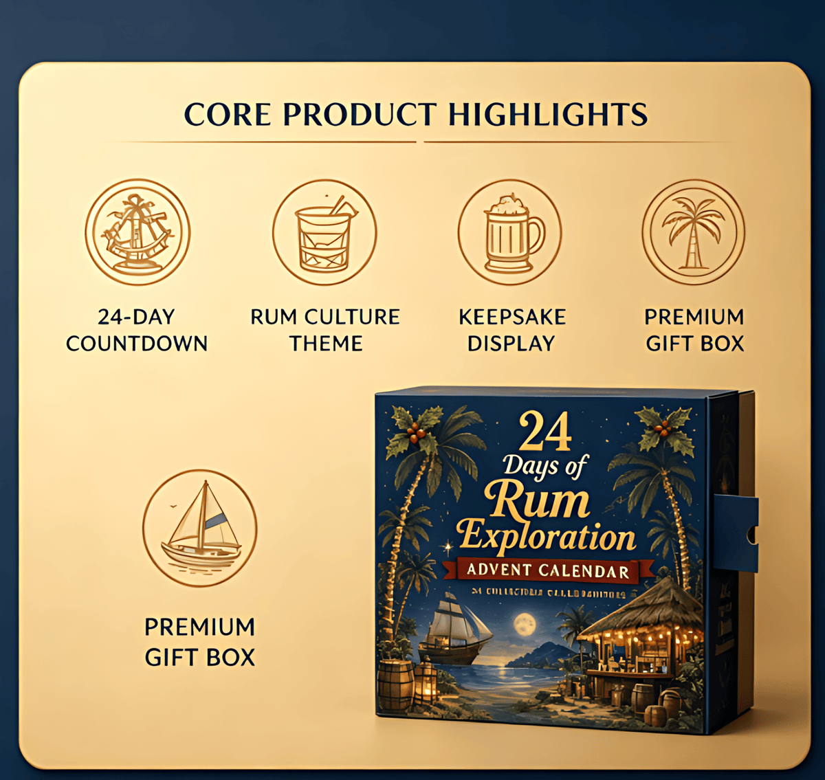 CHRISTMAS KICKOFF 49% OFF - 2026 Days of Rum Exploration Blind Box - 24-Day Festive Countdown, Rum-Themed Collectible Figures Blind Box - Gift For Rum Lovers