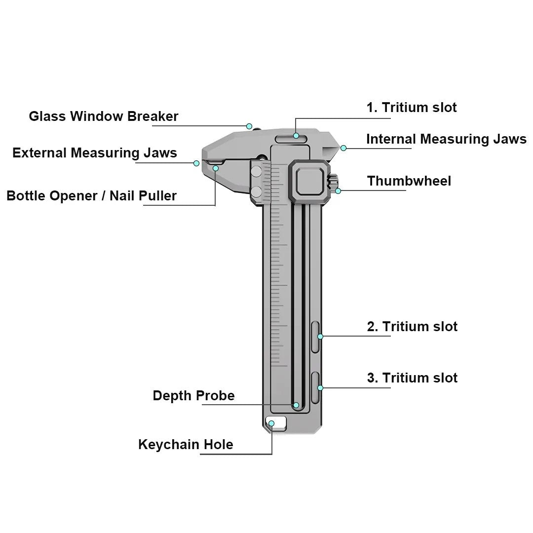 Pocket Multi-Function Vernier Caliper – Compact EDC Measuring Tool