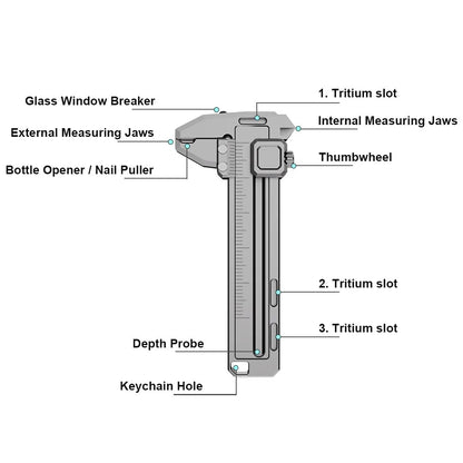 Pocket Multi-Function Vernier Caliper – Compact EDC Measuring Tool