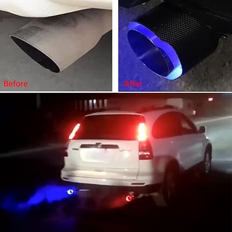 Carbon Fiber Car Exhaust Tip, Gloss Finish Slant Cut Muffler Tip