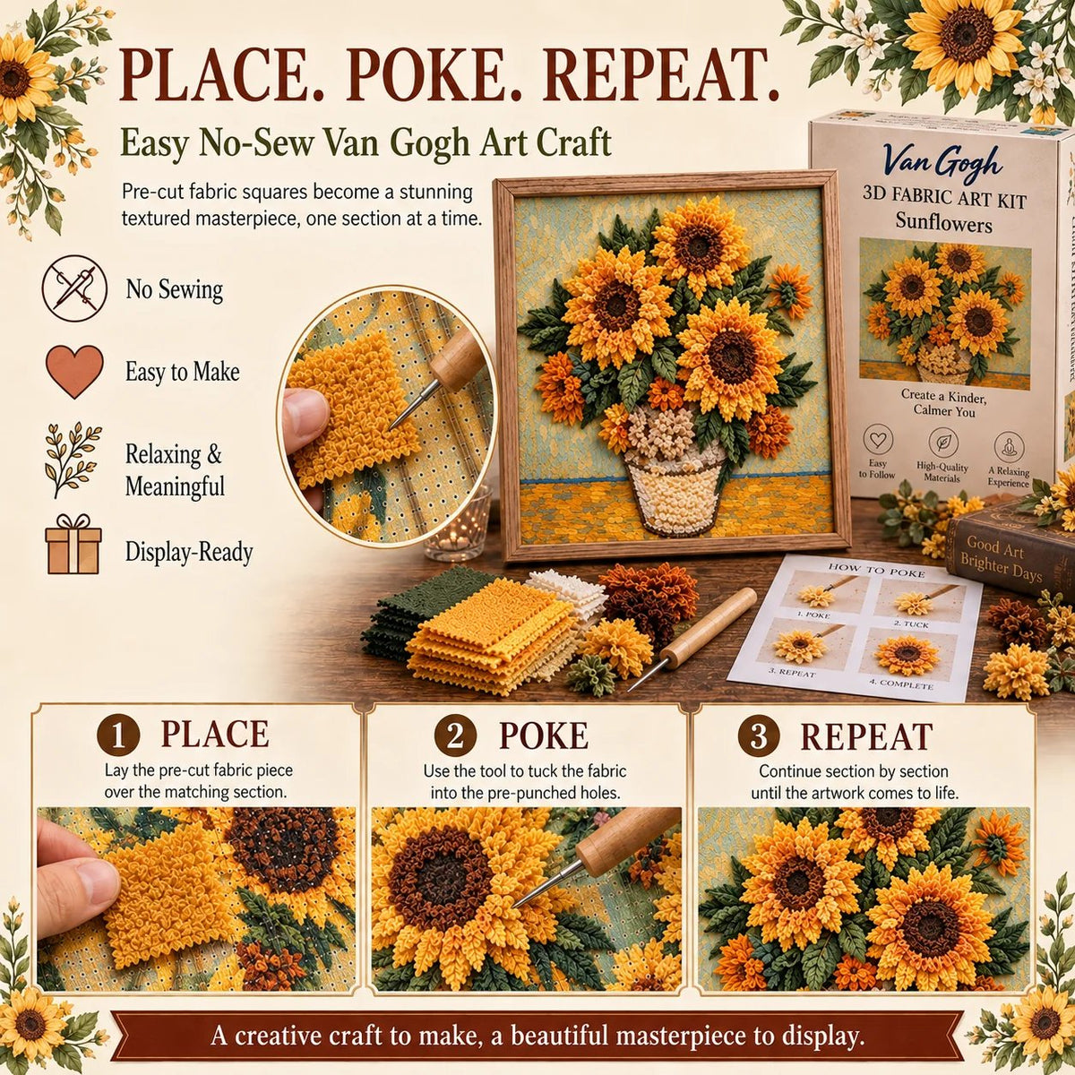 🎨🖼️ Van Gogh 3D Fabric Art Kit | Create Your Own Textured Masterpiece(📦Buy 2 Free Shipping)