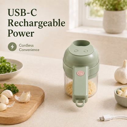 4-in-1 Cordless Handheld Food Processor & Slicer