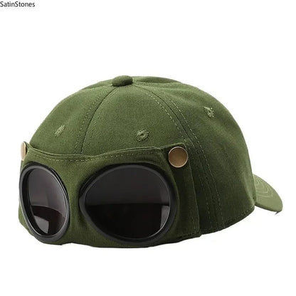 🧢🕶Men's Korean-Style Pilot Baseball Cap - 100% Cotton