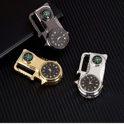 Multifunctional lighter with watch🔥 — — Watch/compass/keychain/bottle opener/cool lamp in one