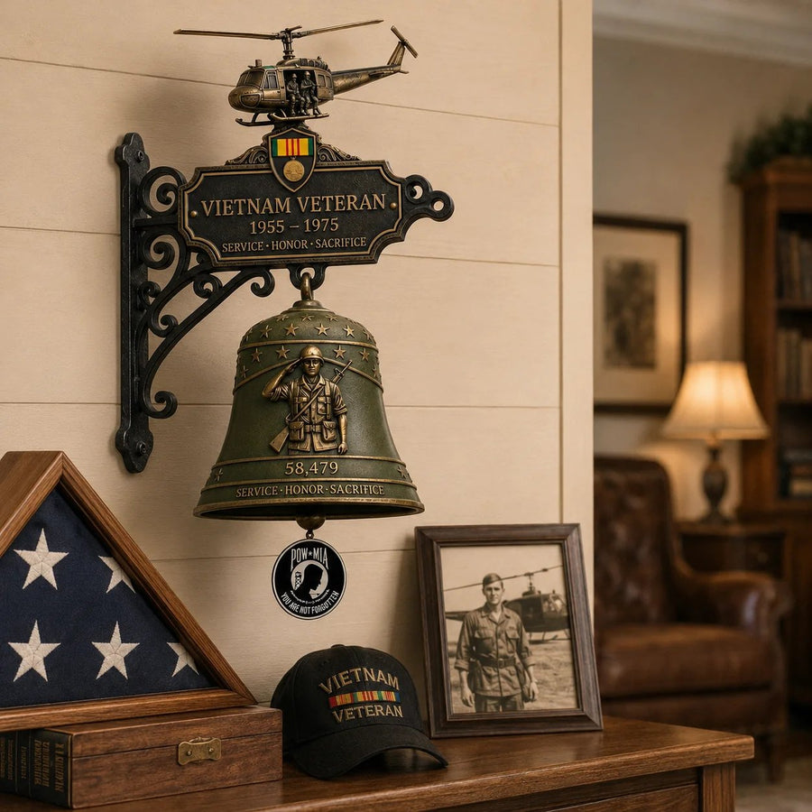 Vietnam Veteran tribute displayed indoors