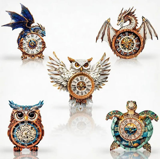 🔥2026 HOT SALE 50% OFF -🦉 DIY 3D Wooden Animal Clock Puzzle Kit🎁Buy 2 Free Shipping