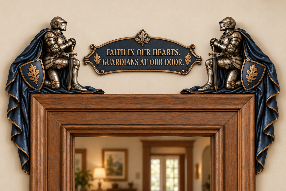 'Guardians at Our Door' – Epic Medieval Knight Door Frame Decor Set 🛡️🏰