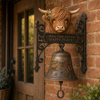 🎉🎅 2026 Christmas Gift 50% Off--🐂Highland Cow Farmhouse Welcome Bell🔔