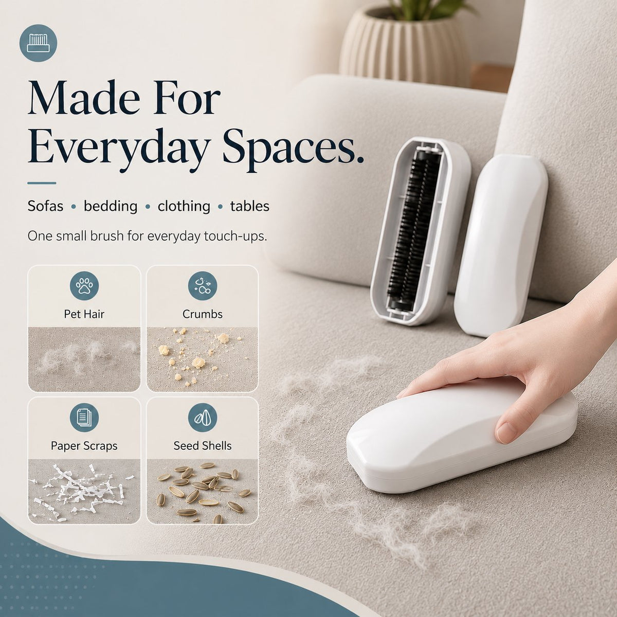 🧹 Household Portable Lint Remover Brush-Everyday Mess. One Easy Sweep.