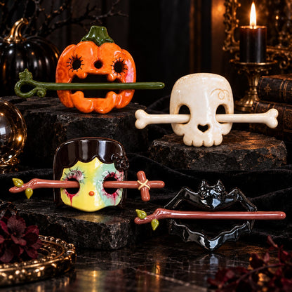 Halloween Ceramic Hair Claw & Pin – 4 Spooky Styles