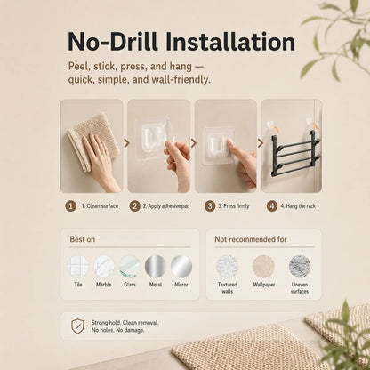 🪑 Foldable Wall‑Mounted Shoe Rack｜Space‑Saving Hanging Slipper Holder for Entryway Bathroom RV