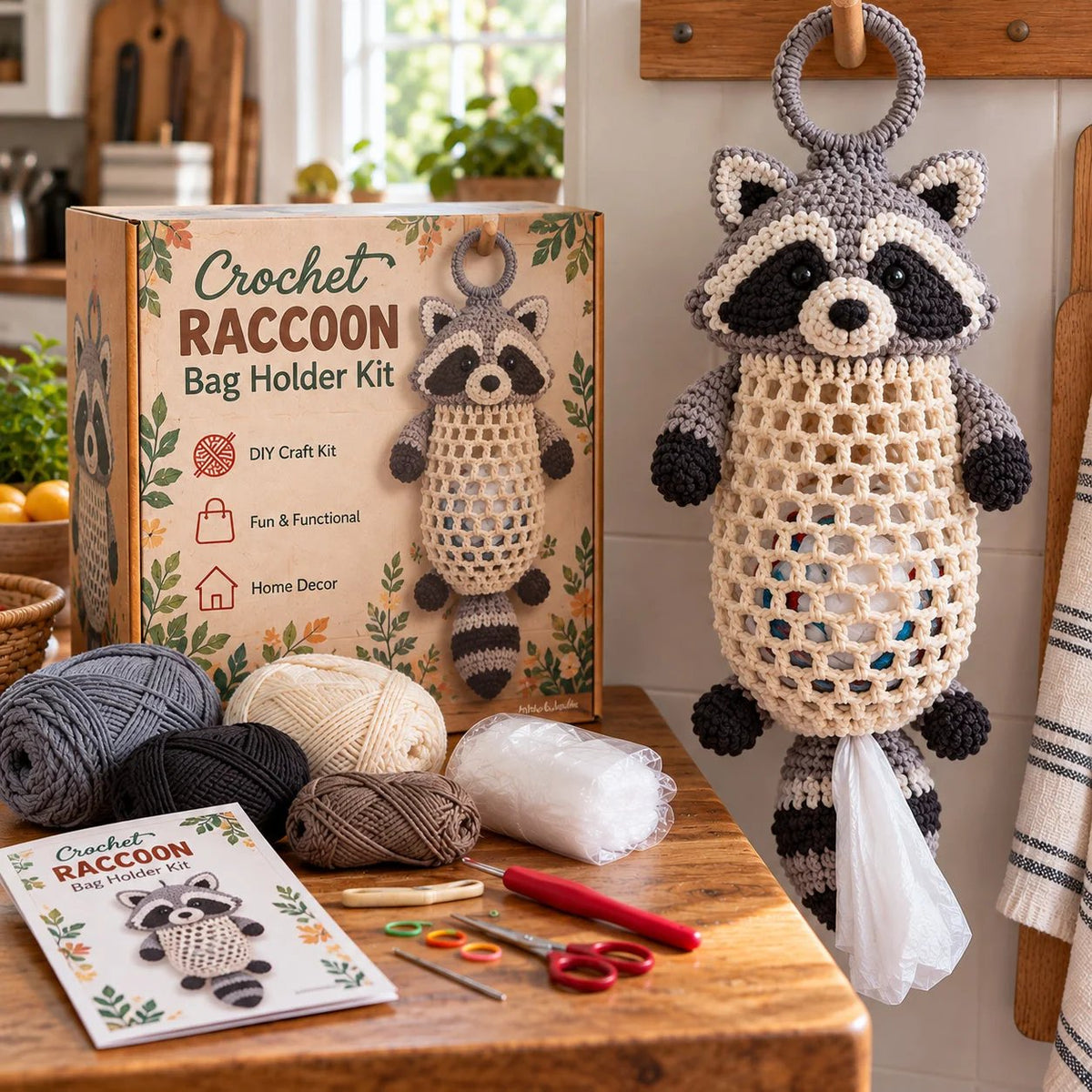 🔥Buy 3, Get 1 Free—Today Only 🔥🔥– 🌼 Cottage Harvest Keepers™ — Crochet Animal Bag Holder DIY Kit