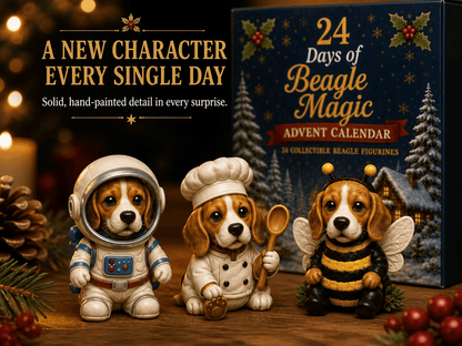 Beagle Magic Advent Calendar 2026 – 24 Days of Unique Beagle Miniature Collectibles, 24 Cute Holiday