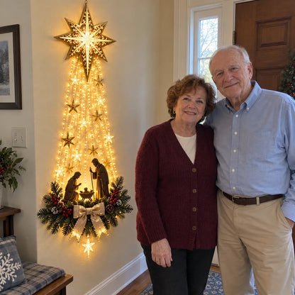✝️ Bethlehem Star of Faith™ – Lighted Nativity Wall Decor