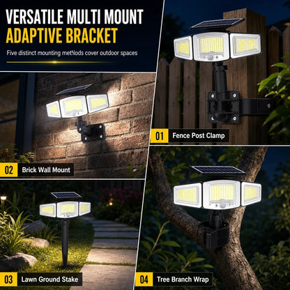 Solar 3-Head Motion Sensor Light