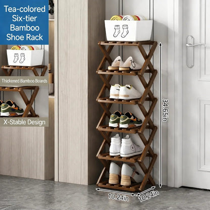 The 9-Tier No-Assembly Bamboo Rack ! ✨👟